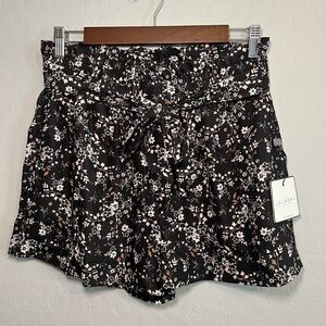 LAUNDRY by Shelli Segal Peach Floral Paper Bag Waist Shorts Size Small